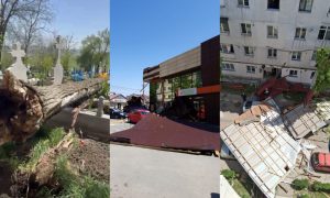 Barbat ucis de un acoperis smuls de vant copac cazut peste morminte in cimitir
