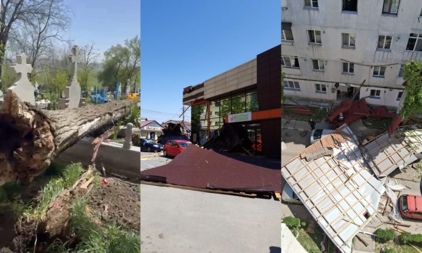 Barbat ucis de un acoperis smuls de vant copac cazut peste morminte in cimitir