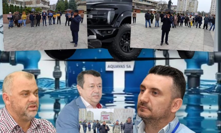 Oameni protesteaza din cauza pretului apei de 24 de lei in timp ce reteaua lui Buzatu continua sa functioneze fara intrerupere