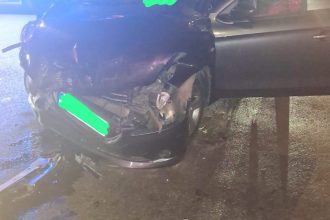 Accident misterios la iesirea din Barlad Pompierii au descoperit doar urme pe carosabil fara masini sau persoane prezente