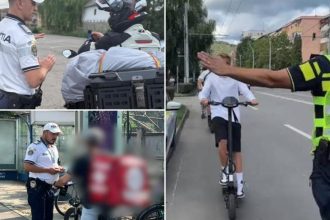 Biciclistii motociclistii si cei care conduc trotinete controlati de pilotistii din Vaslui 231 de amenzi intr o saptamana