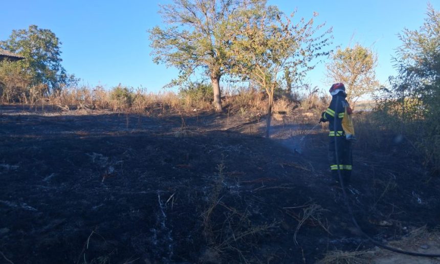 Incendiu la Carja flacarile au pus in pericol mai multe case Aproximativ 2000 de metri patrati au fost distrusi de foc