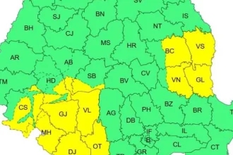 Cod galben de vânt puternic în Vaslui. Rafale de până la 70 km/h, ploi și răcire bruscă